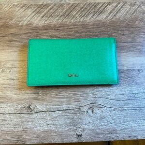 EUC Lauren Ralph Lauren Bright Green Wallet